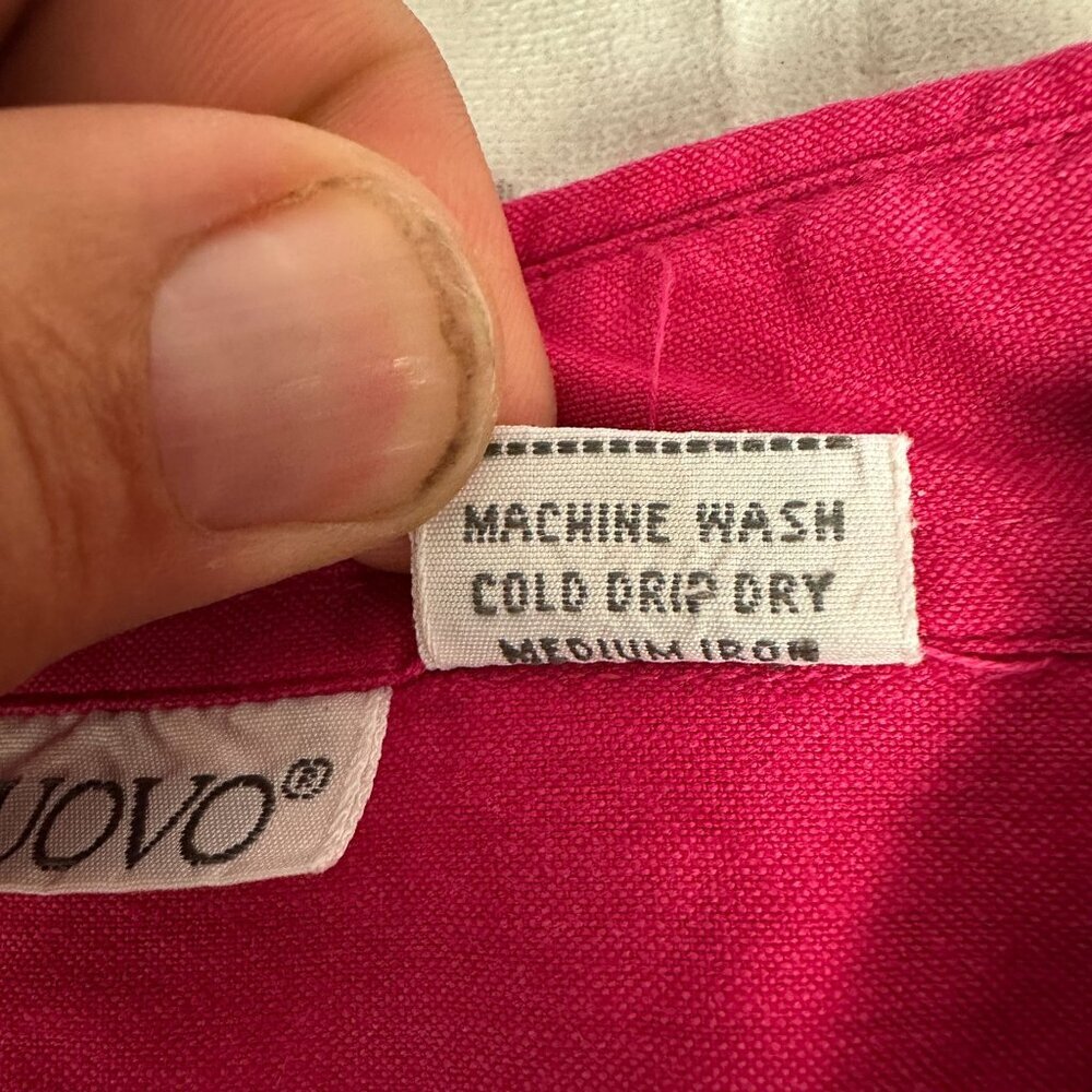 Nuovo Mens Pink Short Sleeve Button-Up Shirt Size XL Cotton & Rayon - Picture 6 of 6